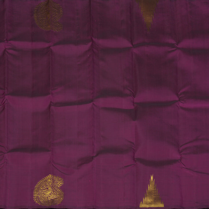Hayagrivas Handloom Purple Kanjivaram Silk Saree KBF139D1-1