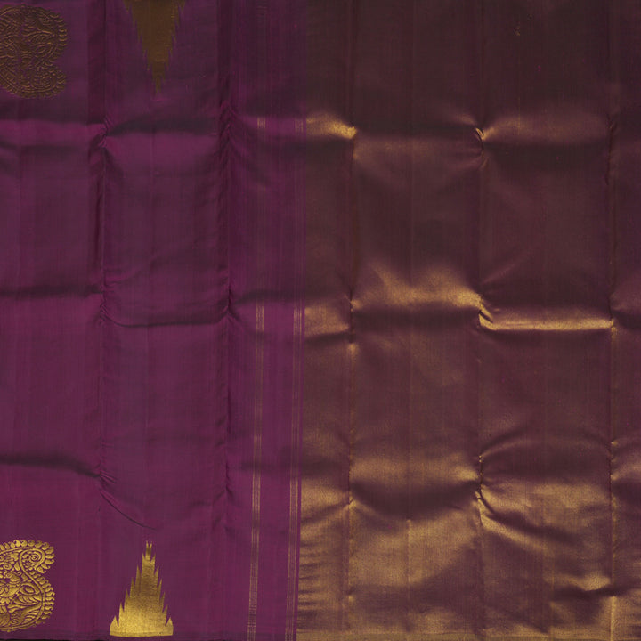 Hayagrivas Handloom Purple Kanjivaram Silk Saree KBF139D1-1