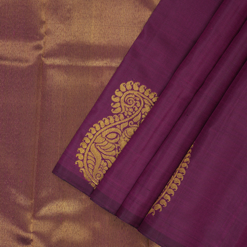 Hayagrivas Handloom Purple Kanjivaram Silk Saree KBF139D1-1
