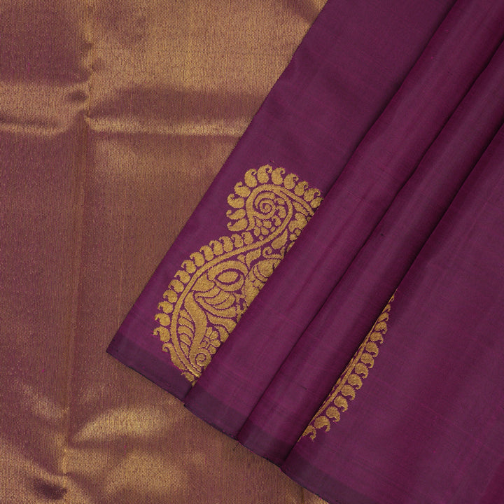 Hayagrivas Handloom Purple Kanjivaram Silk Saree KBF139D1-1