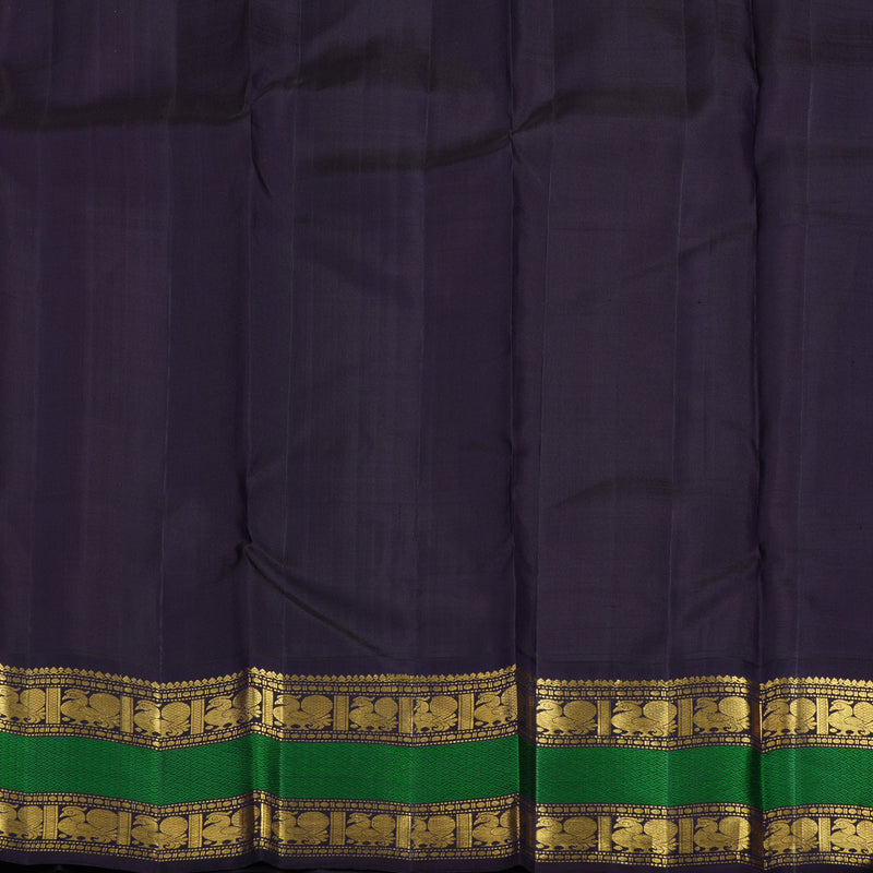 Hayagrivas Handloom Orange Kanjivaram Silk Saree with Nagapazham Border KBF13D13-1