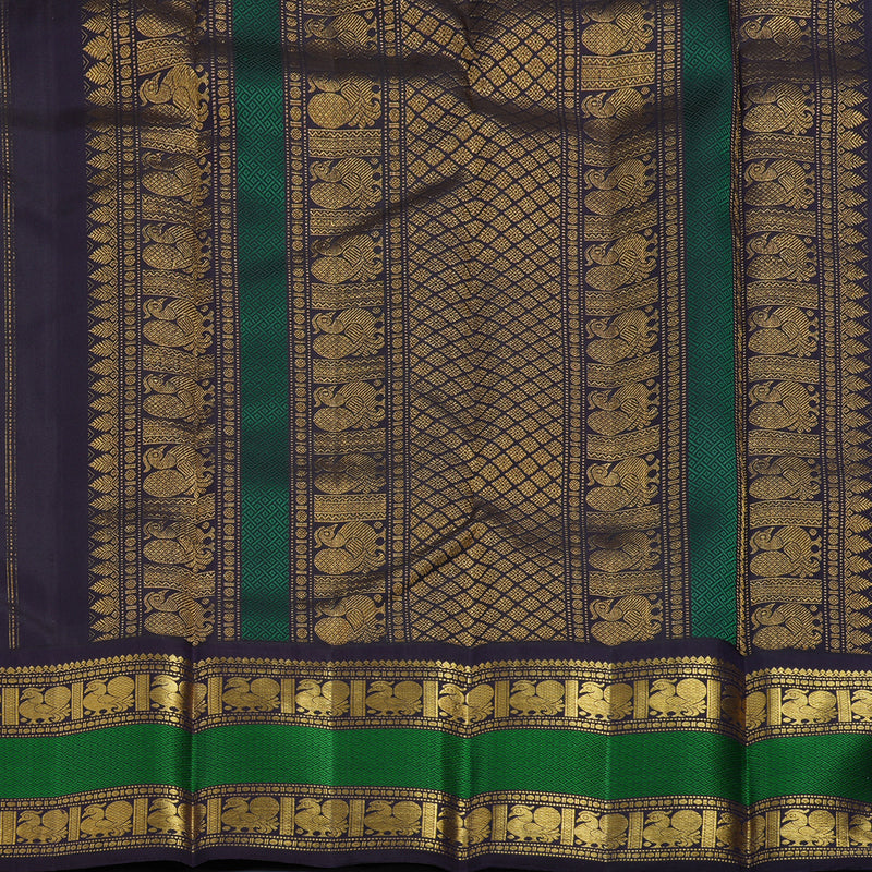 Hayagrivas Handloom Orange Kanjivaram Silk Saree with Nagapazham Border KBF13D13-1