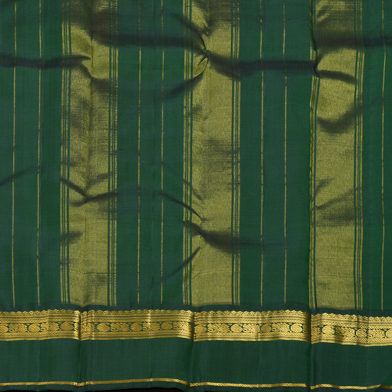 Hayagrivas Handloom Multicolour Checks Kanjivaram Silk Saree with Bottle Green Border KBF13D16-1