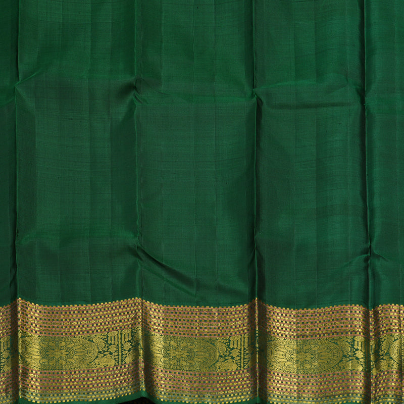 Hayagrivas Handloom Rosewood Pink Kanjivaram Silk Saree with Bottle Green Border KBF13D18-1