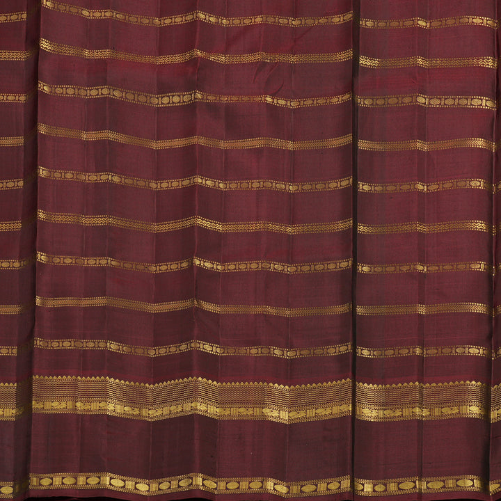 Hayagrivas Handloom Mustard Kanjivaram Silk Saree with Ganga Jamuna Border KBF13D19-1