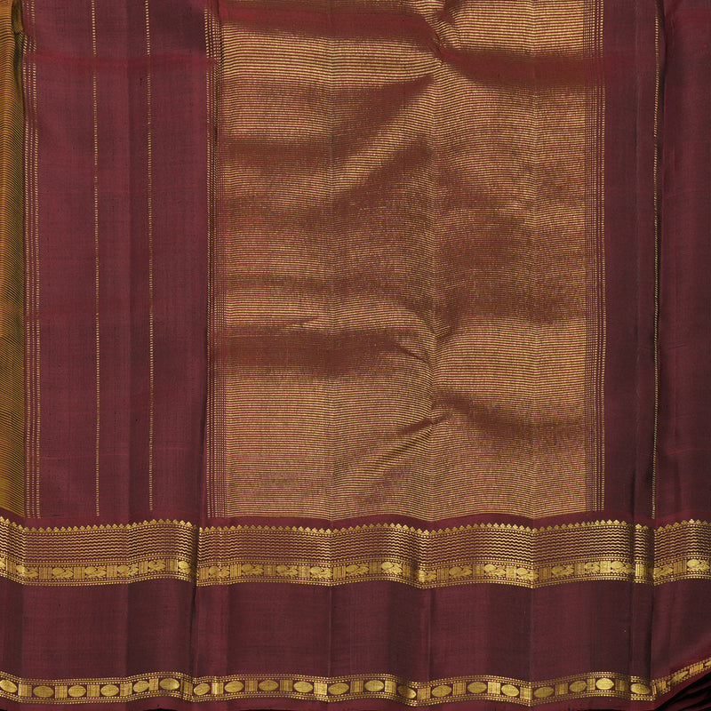Hayagrivas Handloom Mustard Kanjivaram Silk Saree with Ganga Jamuna Border KBF13D19-1
