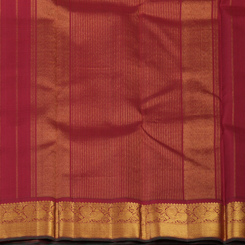 Hayagrivas Handloom Sandal Beige Kanjivaram Silk Saree with Maroon Border KBF13D27-1