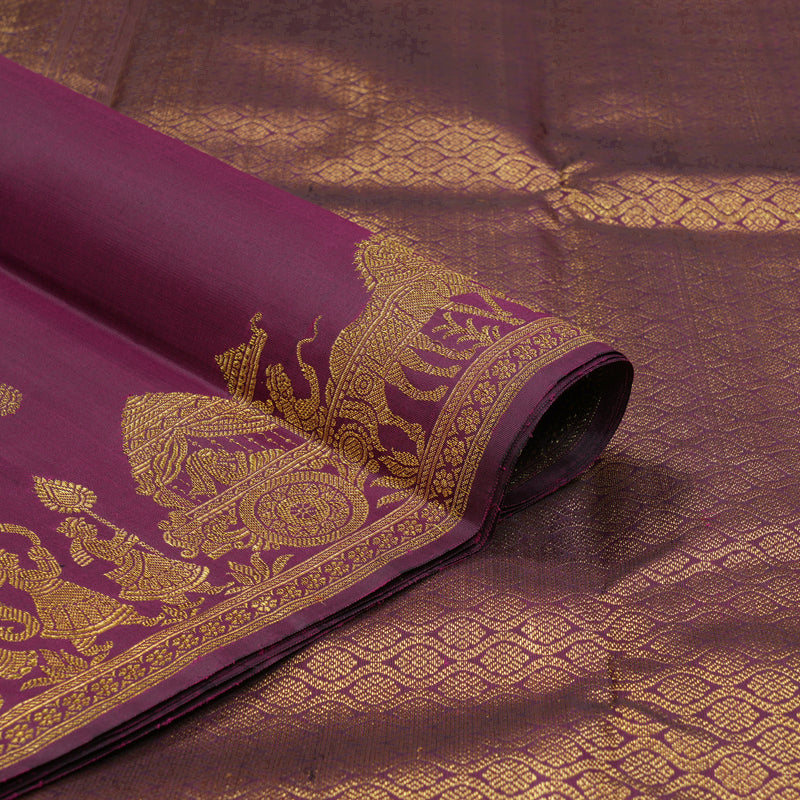 Hayagrivas Handloom Magenta Kanjivaram Silk Saree KBF145D2-1