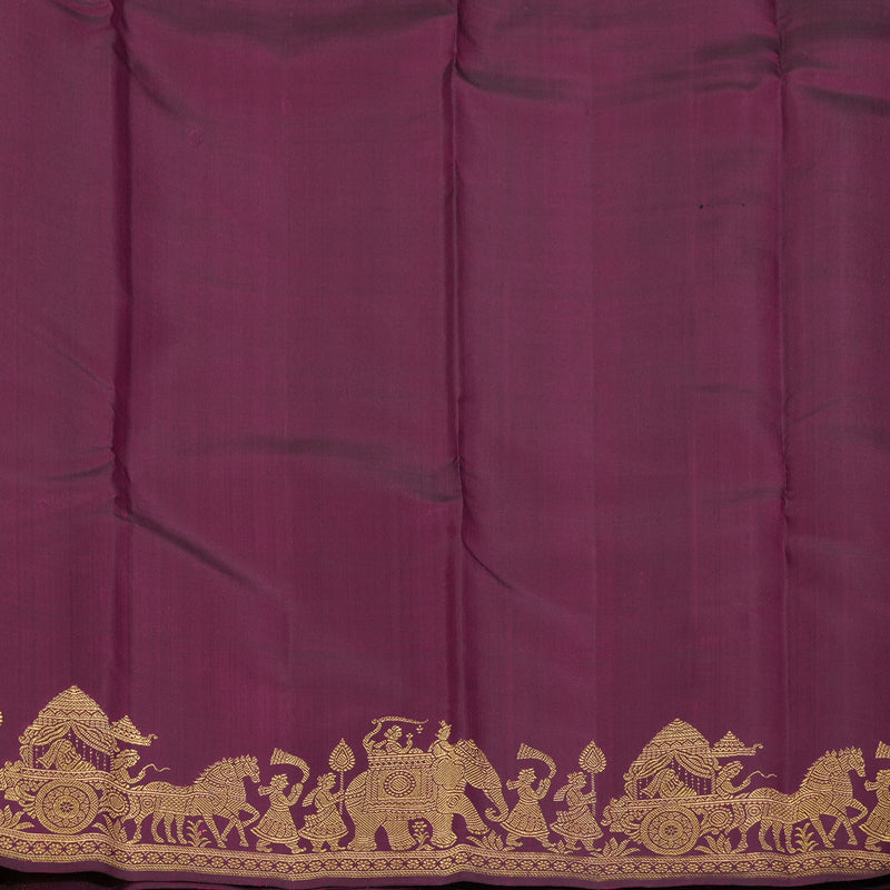 Hayagrivas Handloom Magenta Kanjivaram Silk Saree KBF145D2-1