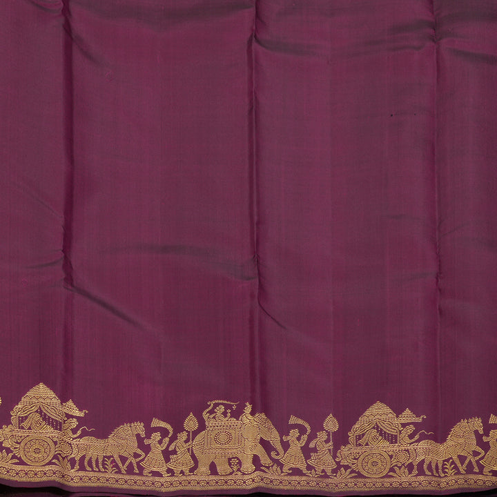 Hayagrivas Handloom Magenta Kanjivaram Silk Saree KBF145D2-1