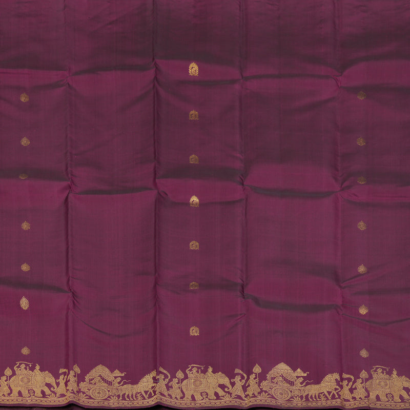Hayagrivas Handloom Magenta Kanjivaram Silk Saree KBF145D2-1