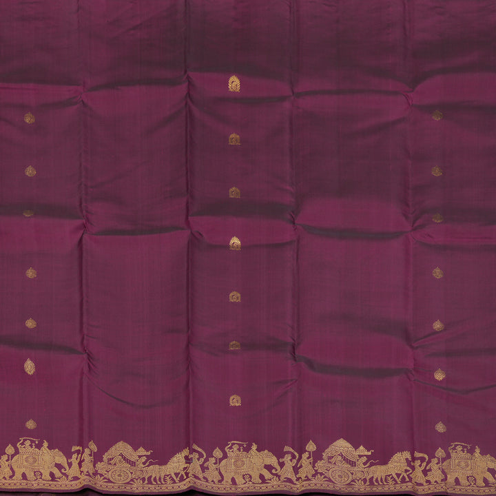 Hayagrivas Handloom Magenta Kanjivaram Silk Saree KBF145D2-1