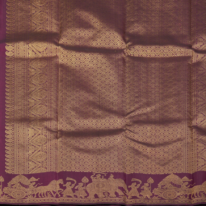 Hayagrivas Handloom Magenta Kanjivaram Silk Saree KBF145D2-1