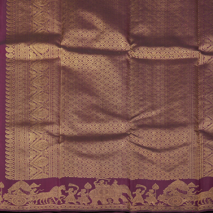 Hayagrivas Handloom Magenta Kanjivaram Silk Saree KBF145D2-1