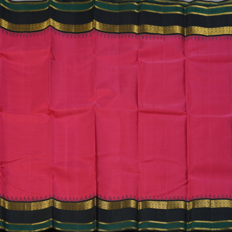 Hayagrivas Handloom Pink Kanjivaram Silk Saree with Black Border KBF146D2-1