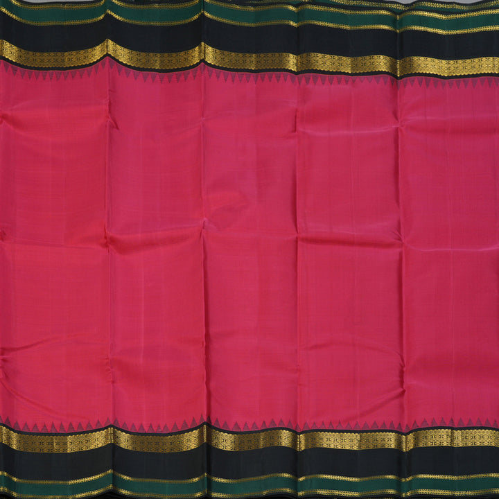 Hayagrivas Handloom Pink Kanjivaram Silk Saree with Black Border KBF146D2-1