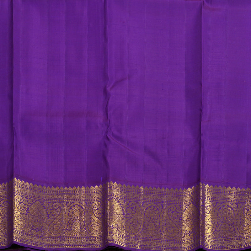 Hayagrivas Handloom Fluorescent Green Kanjivaram Silk Saree with Purple Border KBF149D1-1