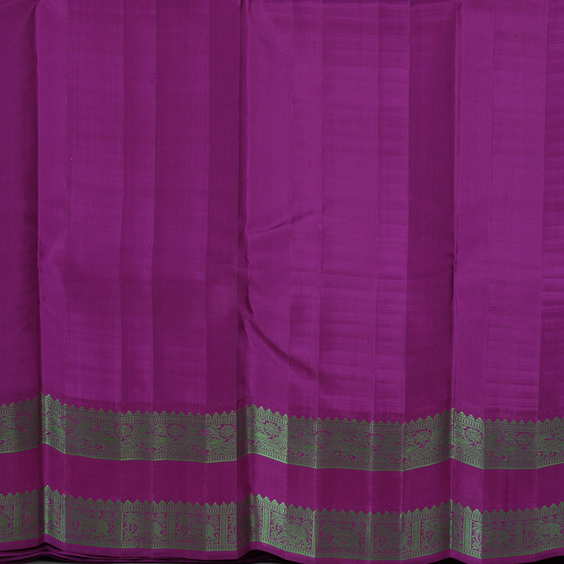 Hayagrivas Handloom Parrot Green Kanjivaram Silk Saree with Vadamalli Purple Border KBF149D1-3
