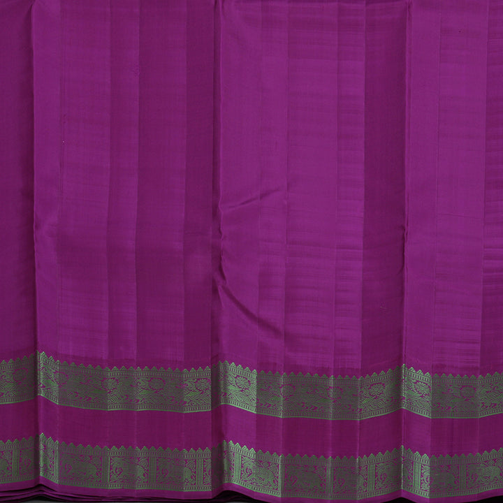 Hayagrivas Handloom Parrot Green Kanjivaram Silk Saree with Vadamalli Purple Border KBF149D1-3