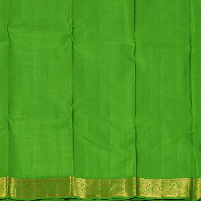 Hayagrivas Handloom Mild Chocolate Brown Kanjivaram Silk Saree with Parrot Green Border KBF149D2-1
