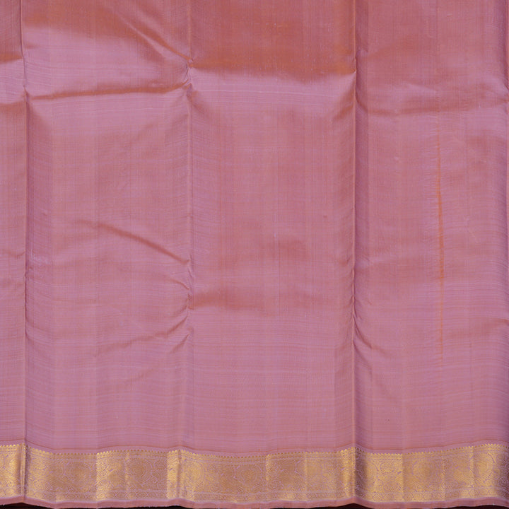 Hayagrivas Handloom ivory Kanjivaram Silk Saree with Lotus Pink Border KBF149D3-1