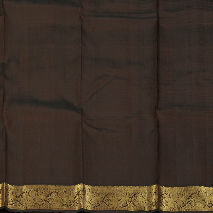 Hayagrivas Handloom Cream Kanjivaram Silk Saree with Chocolate Brown Border KBF151D13-4