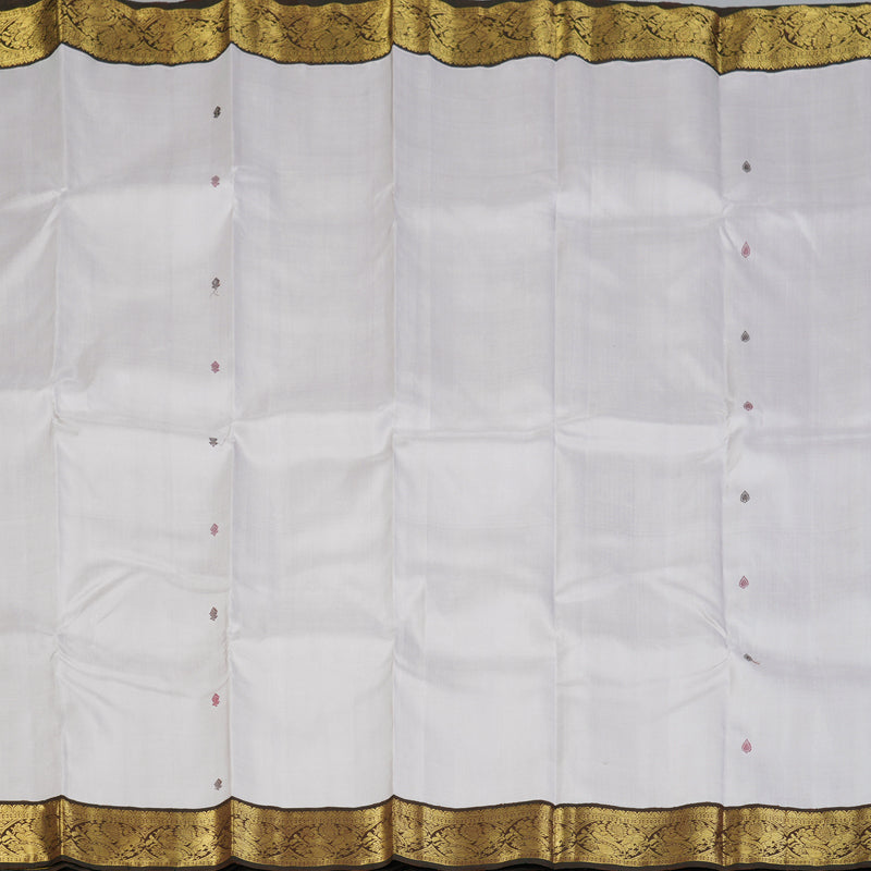 Hayagrivas Handloom Cream Kanjivaram Silk Saree with Chocolate Brown Border KBF151D13-4