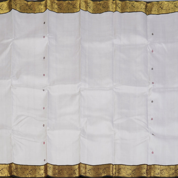 Hayagrivas Handloom Cream Kanjivaram Silk Saree with Chocolate Brown Border KBF151D13-4
