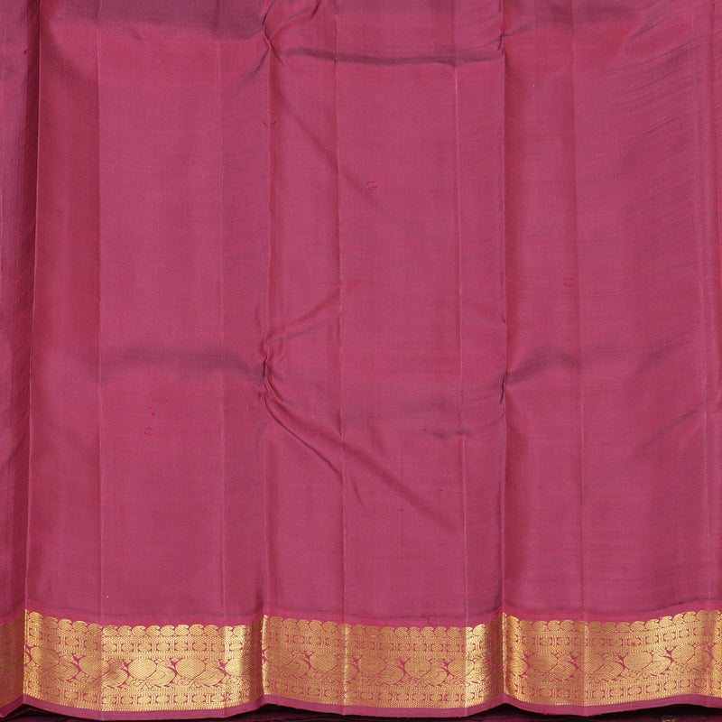 Hayagrivas Handloom Sandalwood Kanjivaram Silk Saree with Maroonish-Pink Border KBF151D13-6