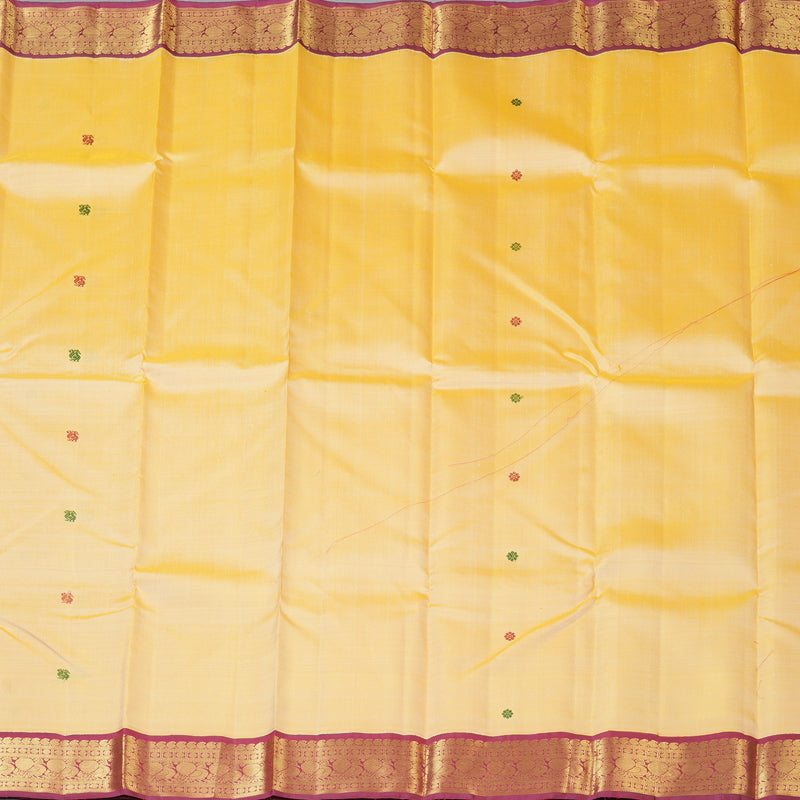 Hayagrivas Handloom Sandalwood Kanjivaram Silk Saree with Maroonish-Pink Border KBF151D13-6