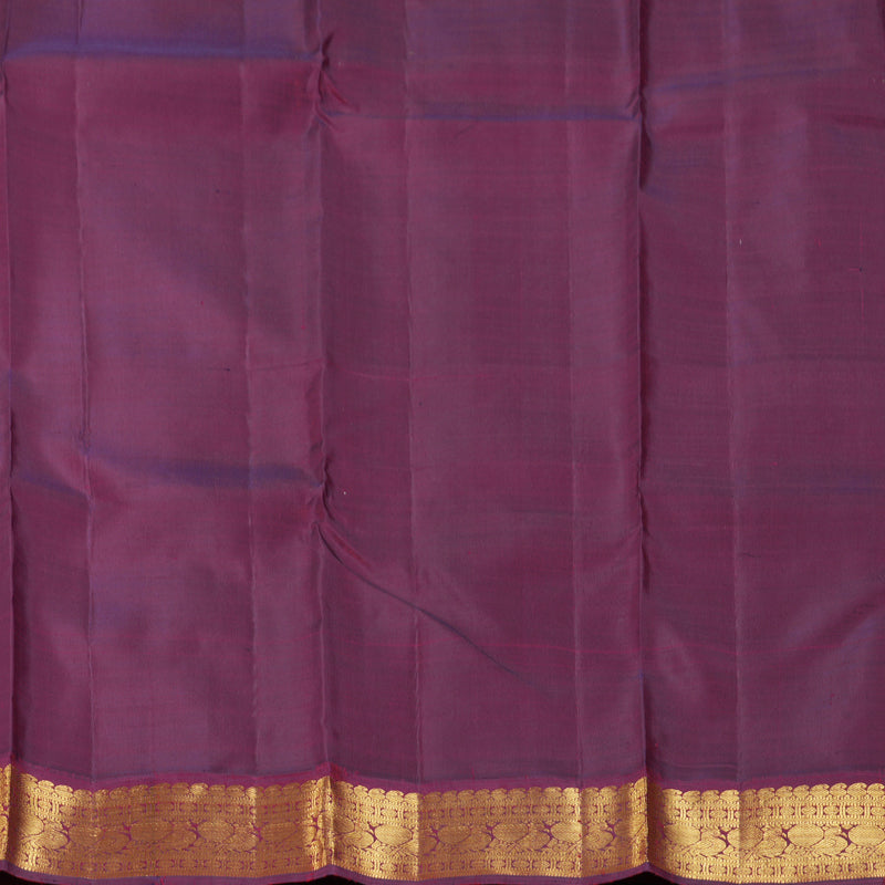 Hayagrivas Handloom Half-White Kanjivaram Silk Saree with Wine Border KBF151D13-7