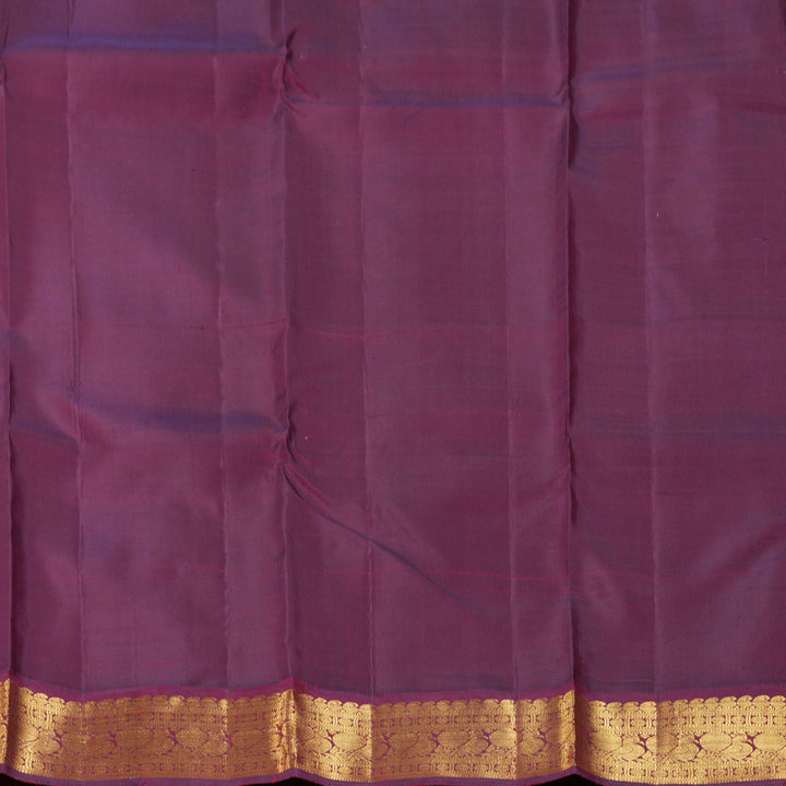 Hayagrivas Handloom Half-White Kanjivaram Silk Saree with Wine Border KBF151D13-7