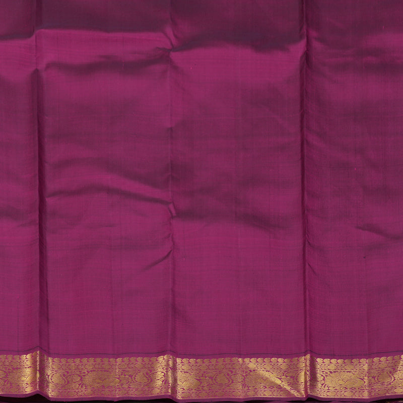 Hayagrivas Handloom Mustard Kanjivaram Silk Saree with Purple Border KBF151D13-8
