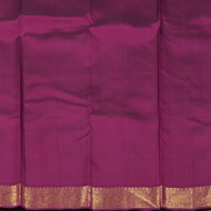 Hayagrivas Handloom Mustard Kanjivaram Silk Saree with Purple Border KBF151D13-8