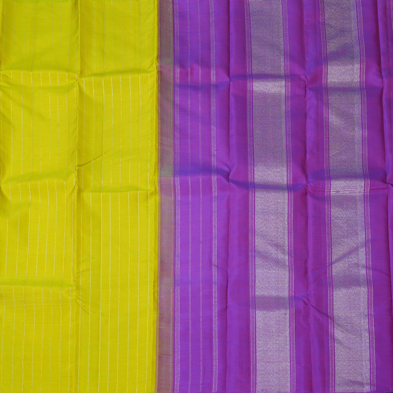 Hayagrivas Handloom Lime Green Kanjivaram Silk Saree KBF152D1-1