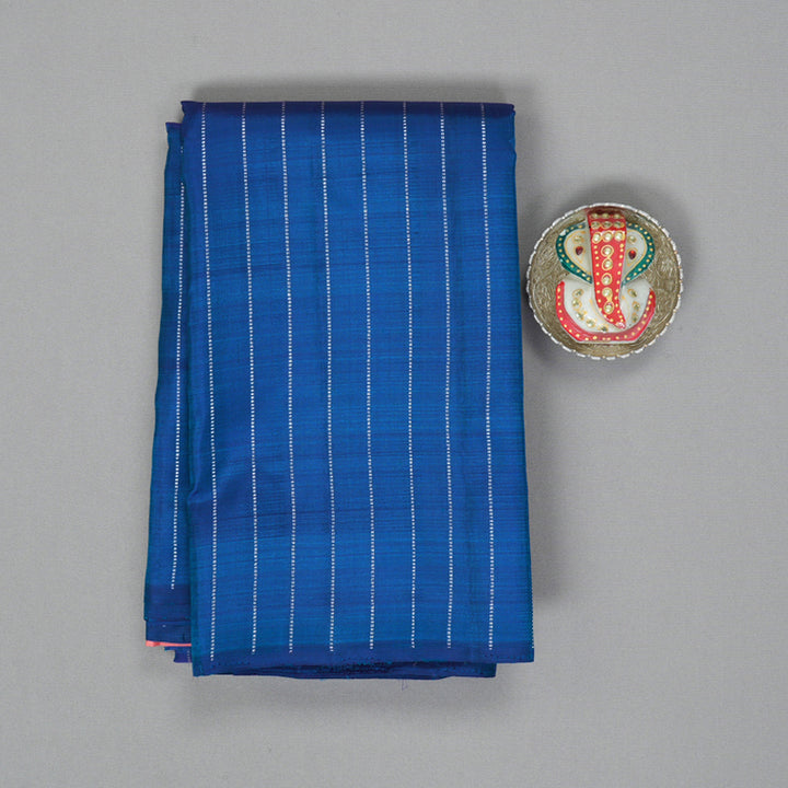 Hayagrivas Handloom Peacock Blue Kanjivaram Silk Saree KBF152D2-1