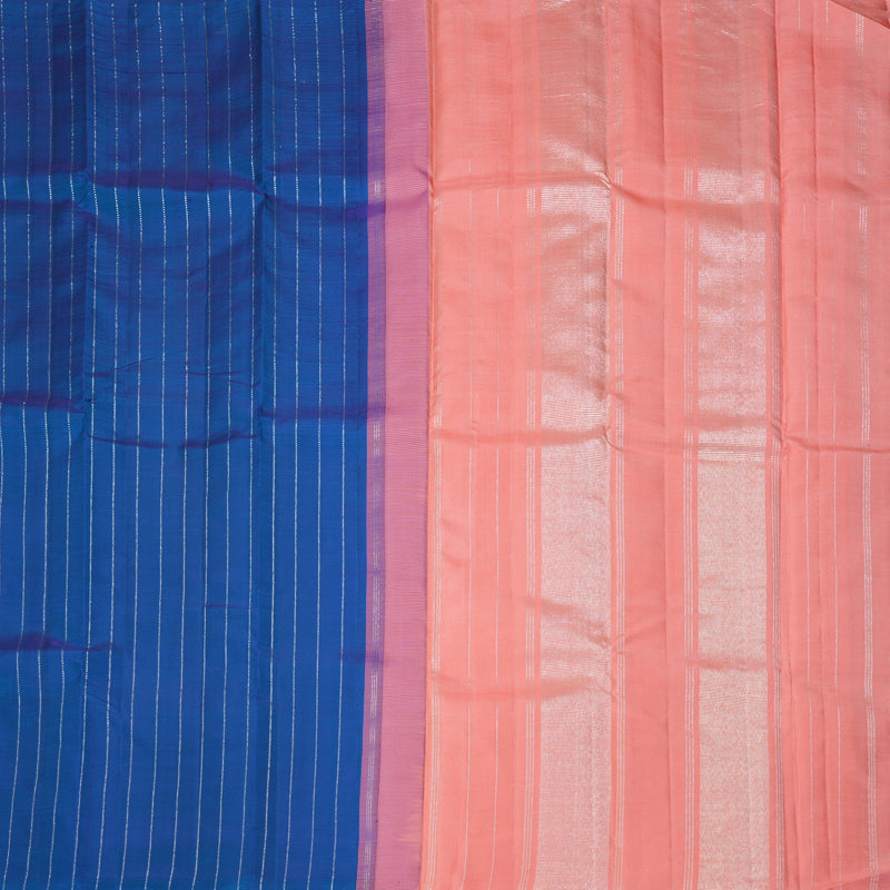 Hayagrivas Handloom Peacock Blue Kanjivaram Silk Saree KBF152D2-1