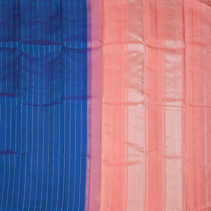 Hayagrivas Handloom Peacock Blue Kanjivaram Silk Saree KBF152D2-1