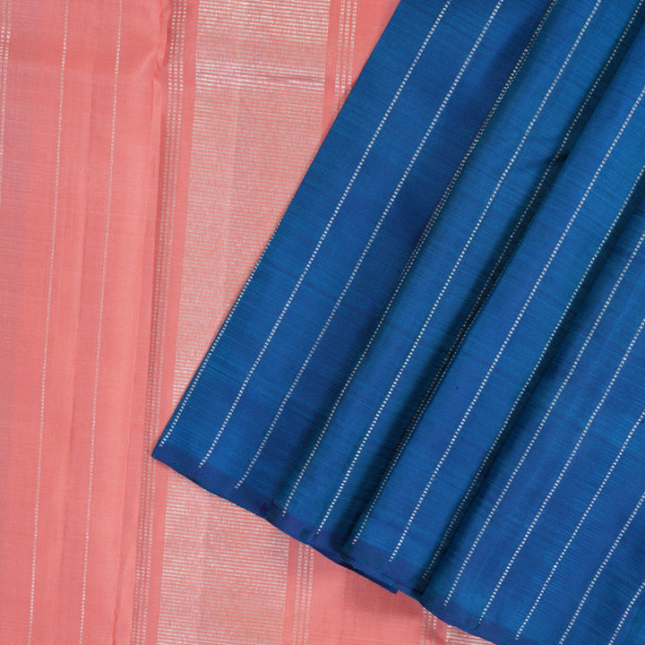 Hayagrivas Handloom Peacock Blue Kanjivaram Silk Saree KBF152D2-1