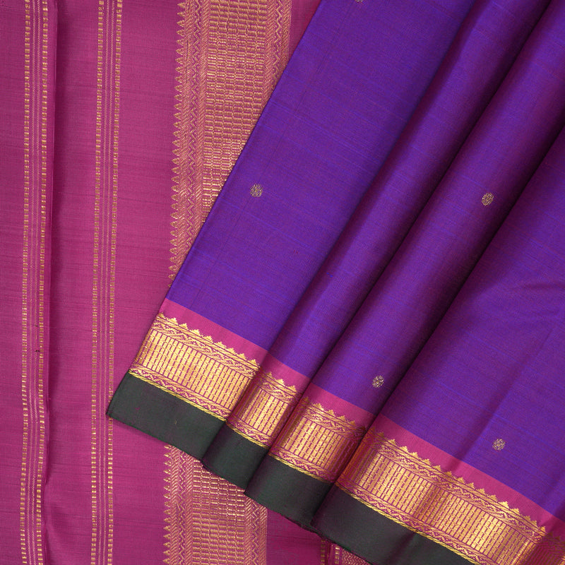 Hayagrivas Handloom Purple Kanjivaram Silk Saree KBF153D1-1