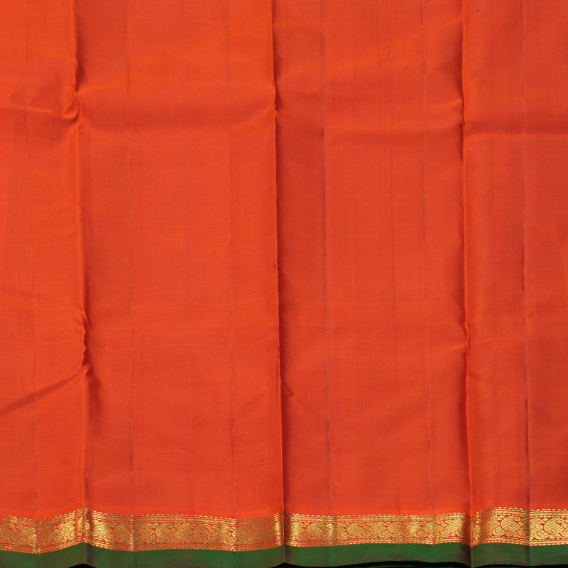 Hayagrivas Handloom Maroon Kanjivaram Silk Saree with Orange Border KBF153D1-2