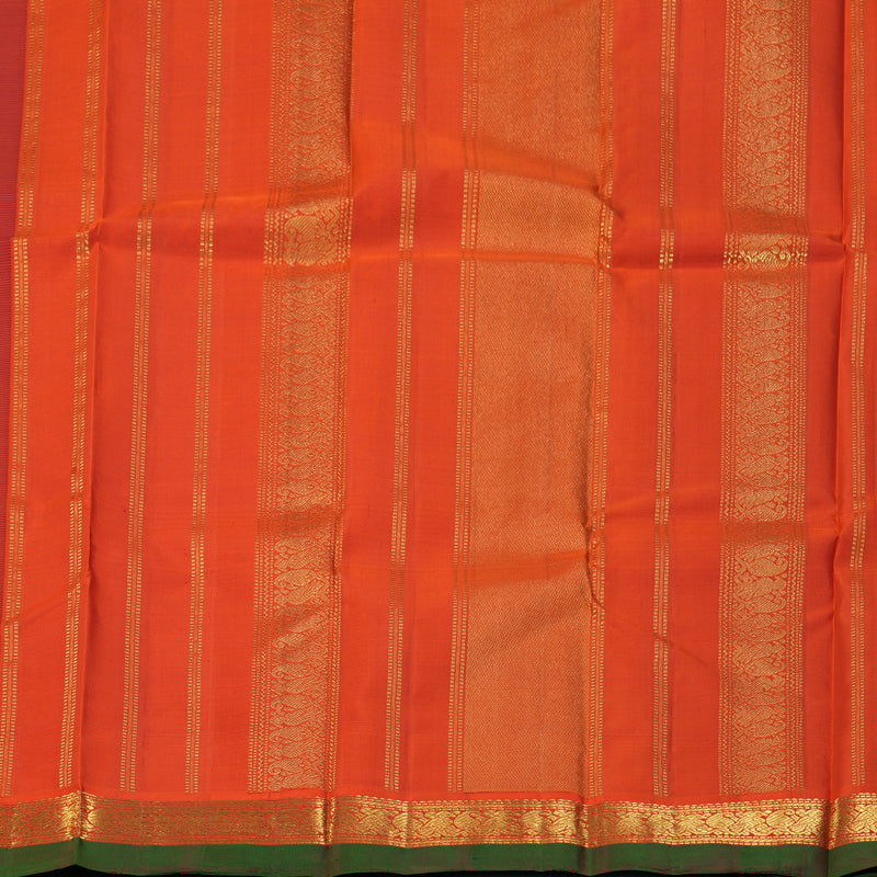 Hayagrivas Handloom Maroon Kanjivaram Silk Saree with Orange Border KBF153D1-2