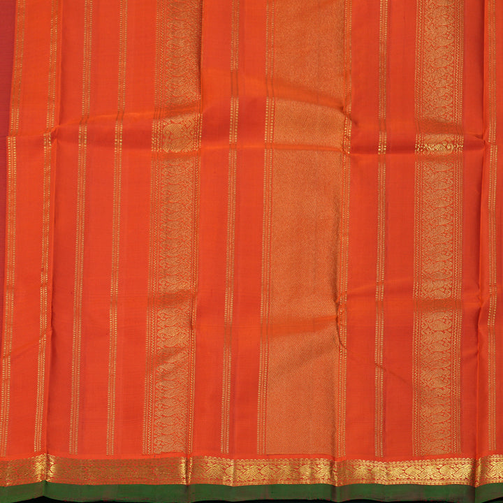 Hayagrivas Handloom Maroon Kanjivaram Silk Saree with Orange Border KBF153D1-2