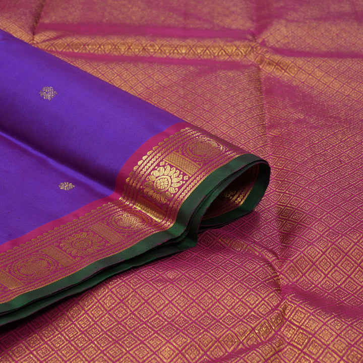 Hayagrivas Handloom Purple Kanjivaram Silk Saree KBF153D1-4