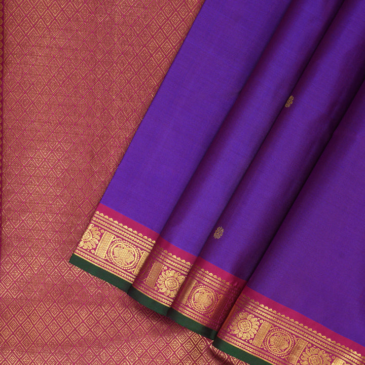 Hayagrivas Handloom Purple Kanjivaram Silk Saree KBF153D1-4