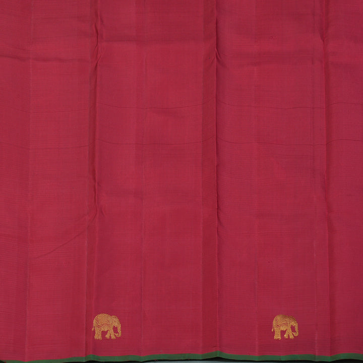 Hayagrivas Handloom Orange & Red Checks Kanjivaram Silk Saree KBF153D2-2