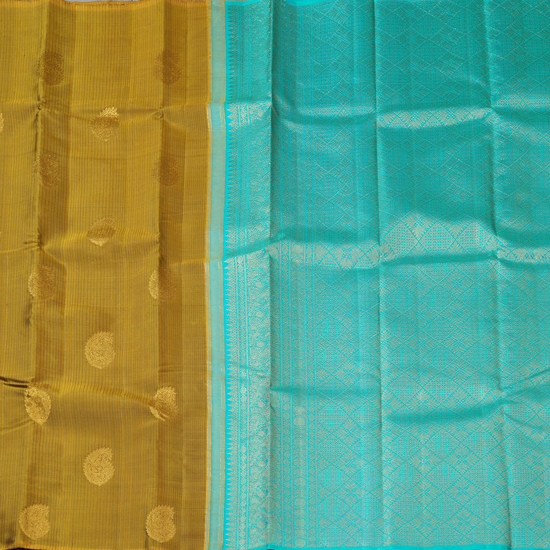Hayagrivas Handloom Honey Mustard Kanjivaram Silk Saree KBF153D2-3