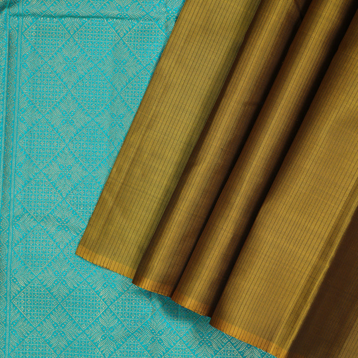 Hayagrivas Handloom Honey Mustard Kanjivaram Silk Saree KBF153D2-3
