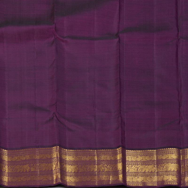 Hayagrivas Handloom Royal Grey Kanjivaram Silk Saree with Violet Border KBF153D7-2