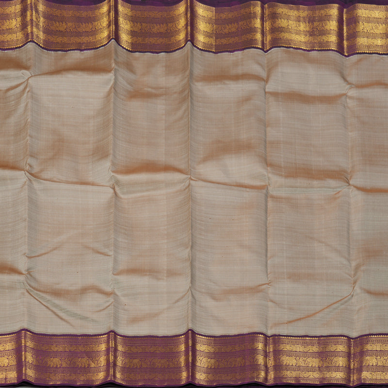 Hayagrivas Handloom Royal Grey Kanjivaram Silk Saree with Violet Border KBF153D7-2